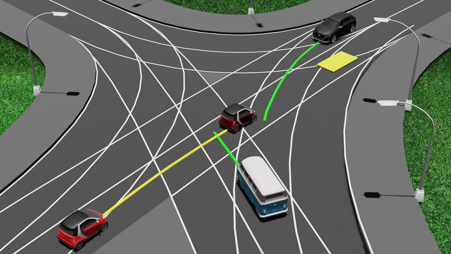 Graphical illustration of potential object trajectories.