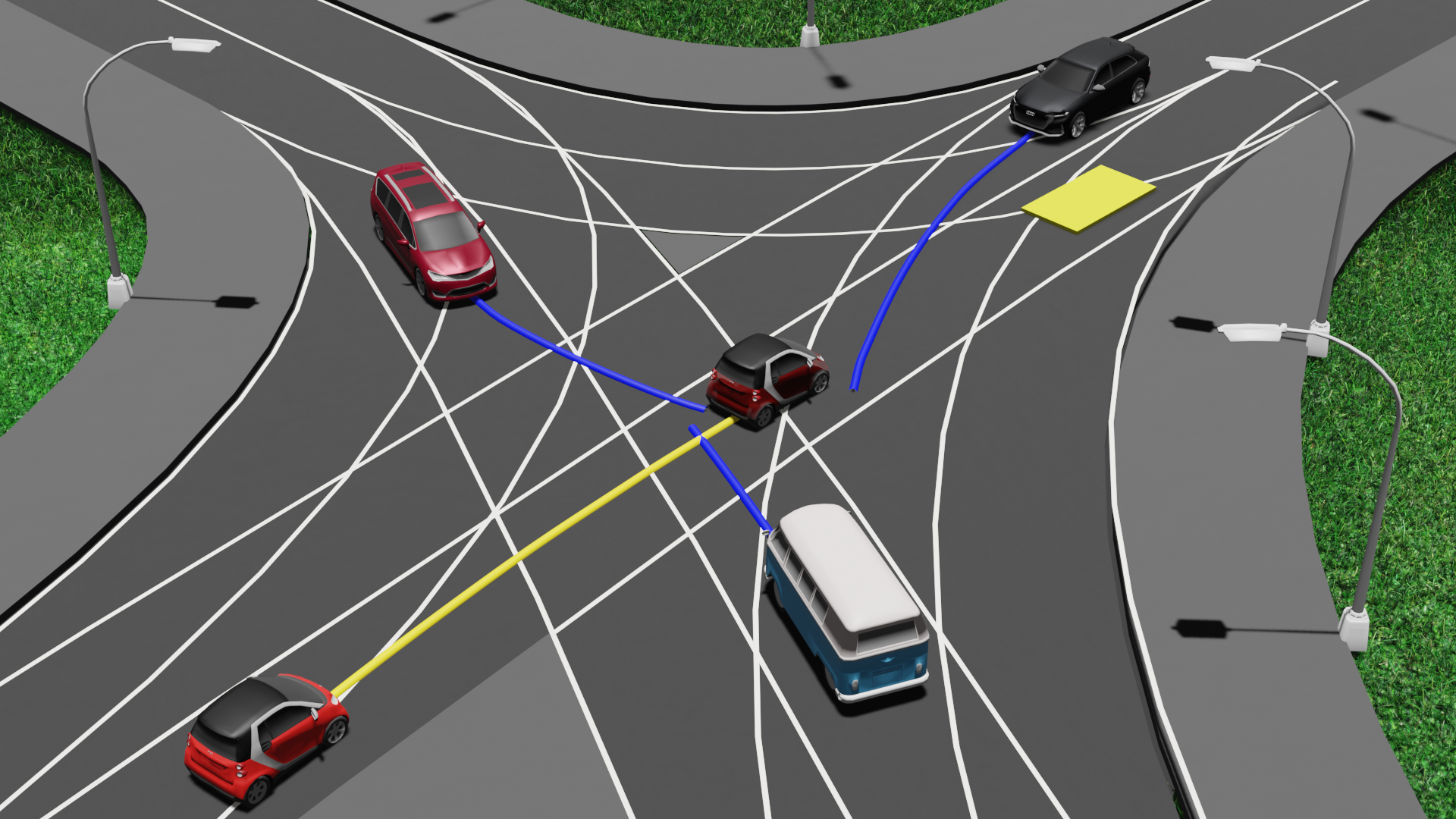 Graphical illustration of potential object trajectories.